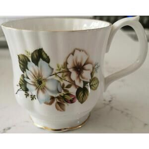 Royal Albert Wild Blue Red White Rose Mug Bone China Made In England
